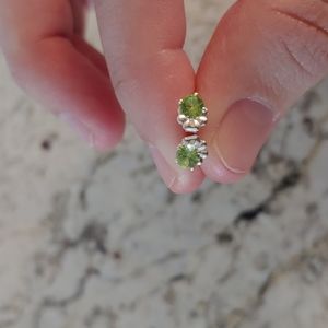 Peridot Post Earrings